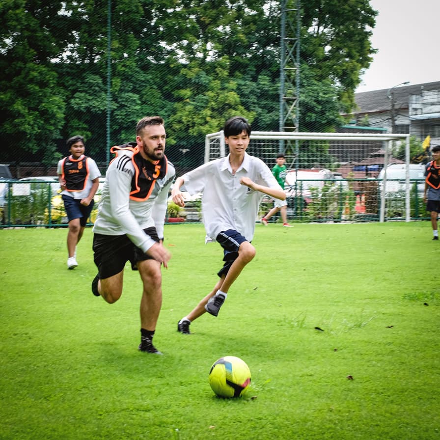 NIVA Multipurpose Field - Secondary students playing football