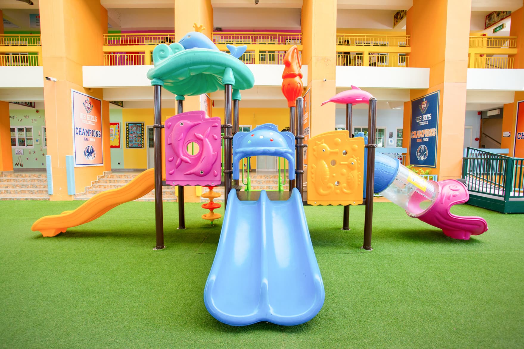 NIVA Playground - A straight shot of the playground in front of the building