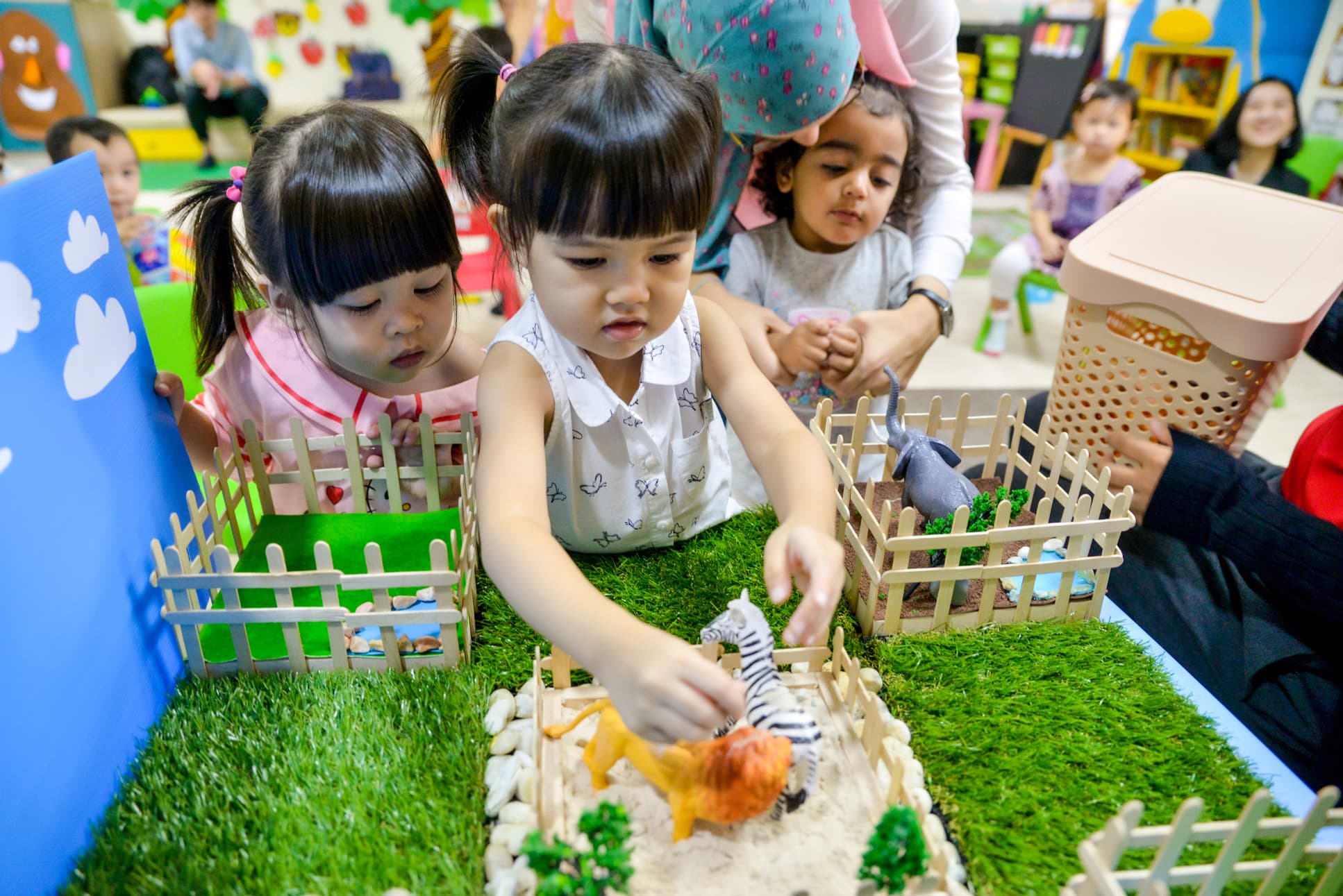 Nursery students learning about animals