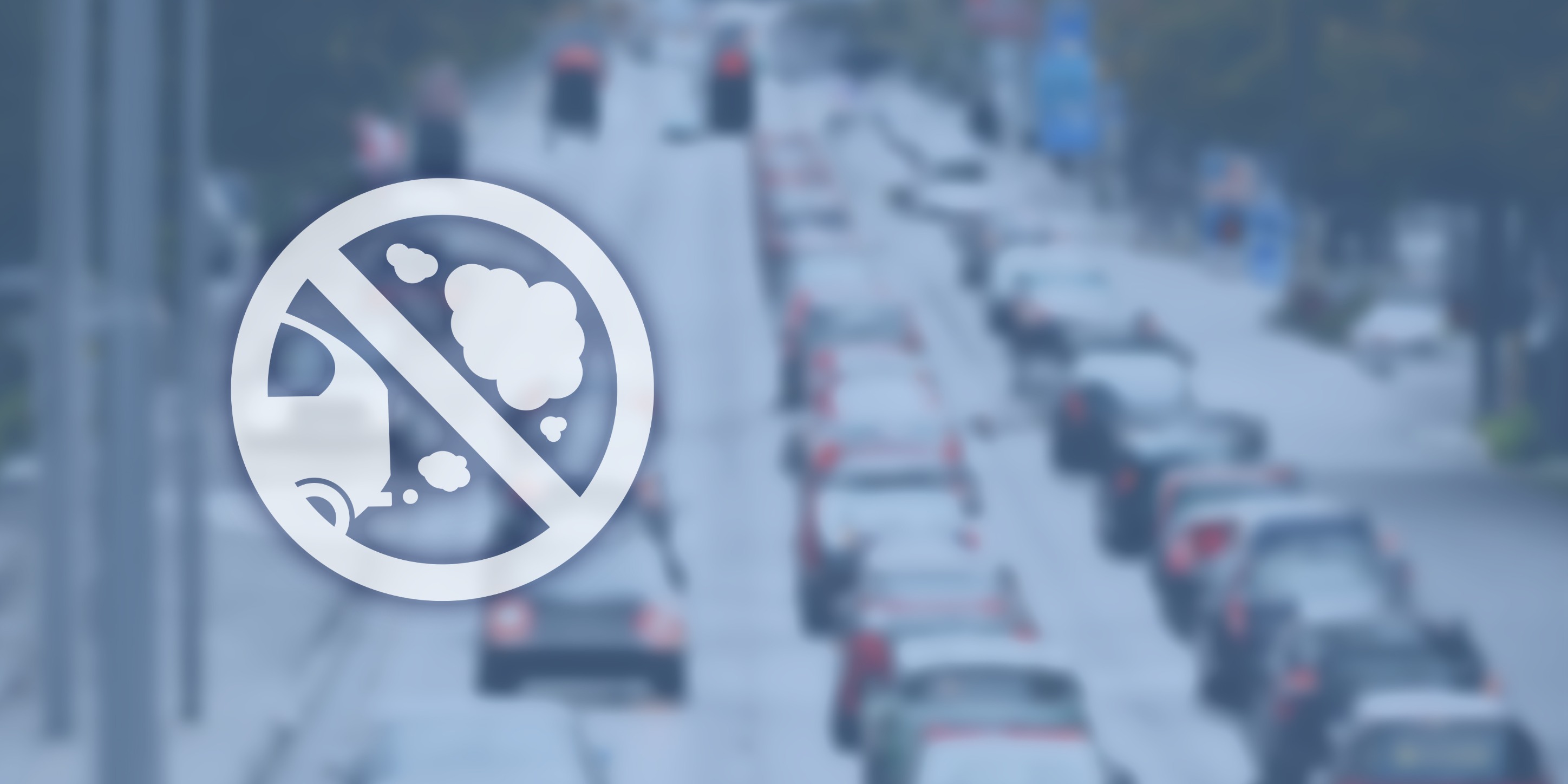 Traffic jam and polluted air